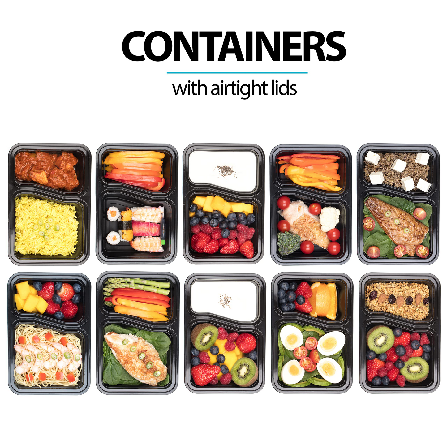 Contenitori Per Alimenti Ermetici Con 2 Scomparti