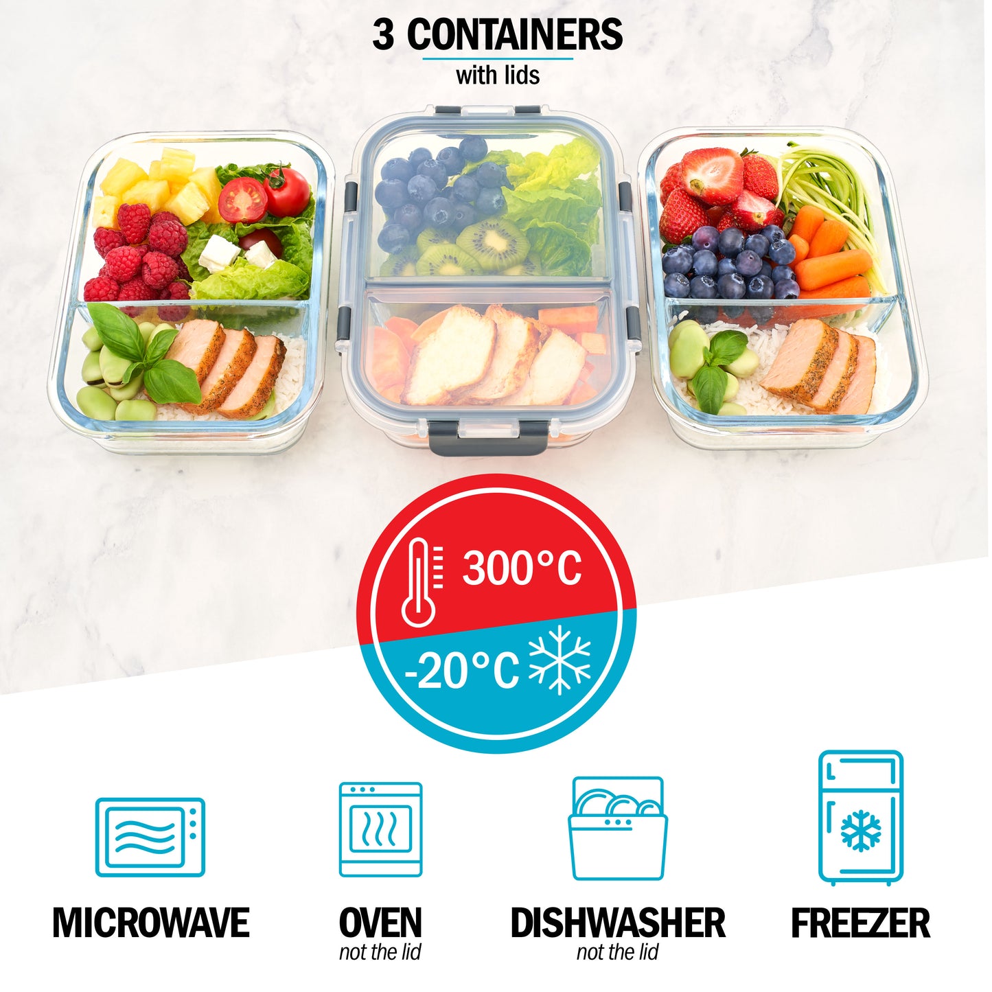 Contenitori In Vetro Per Alimenti Con 2 Scomparti