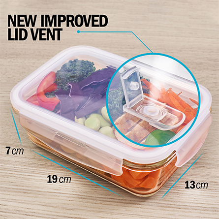 1 Compartment Glass Meal Prep Containers with Steam Vent Lids - 5 Pack + 1 Spare Lid