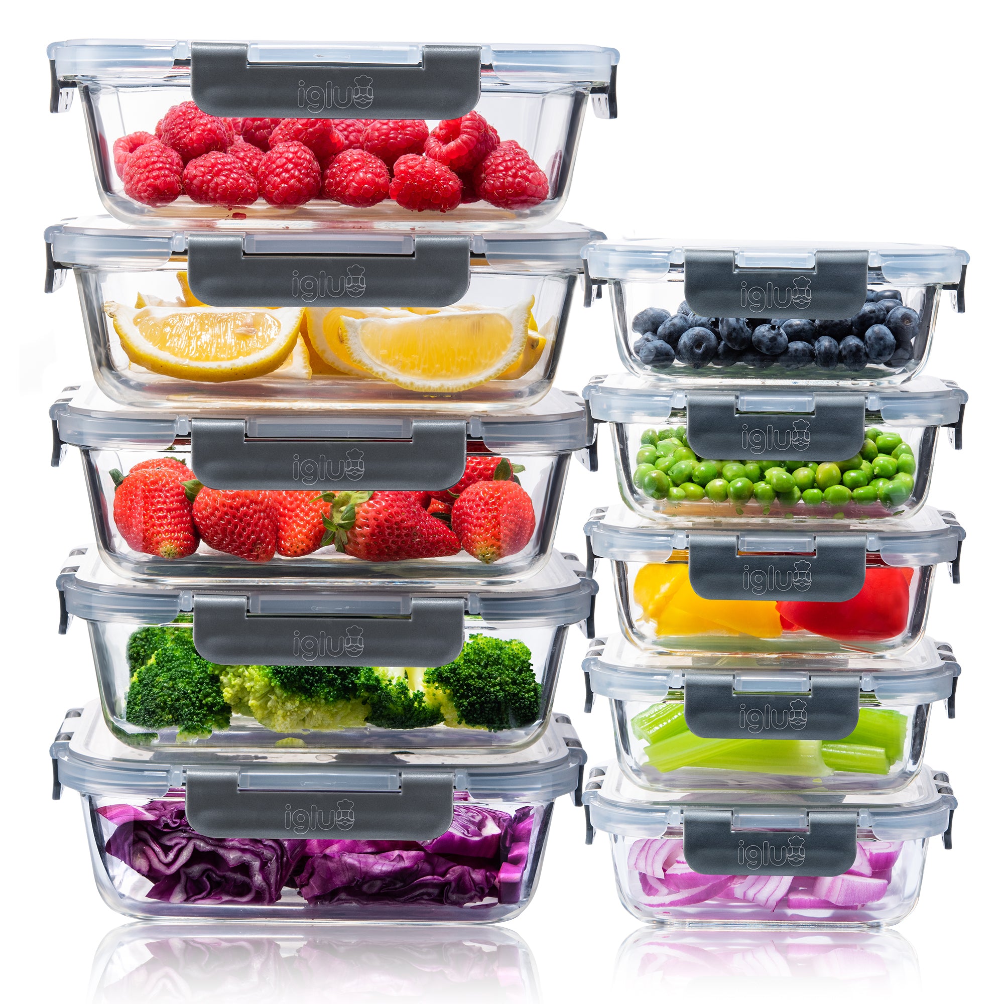 Contenitori per la preparazione dei pasti 24 Oz 3 scomparti, confezione Contenitori per la preparazione dei pasti 24 Oz 3 scomparti, confezione