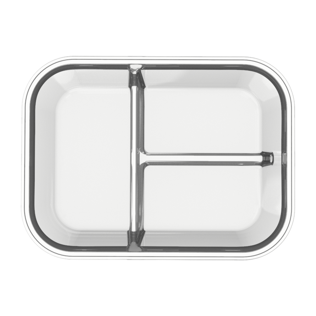 Contenitori per la preparazione dei pasti in vetro a 3 scomparti con coperchi di chiusura - Confezione da 3